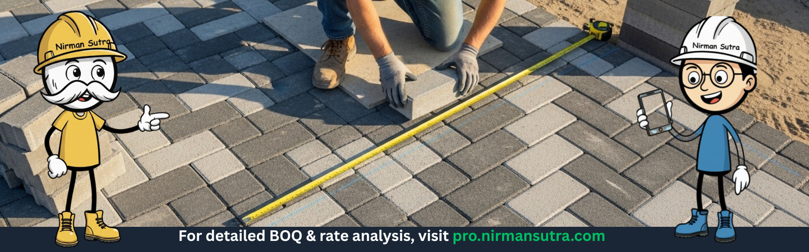 Interlocking paver blocks being laid for a durable driveway and parking area