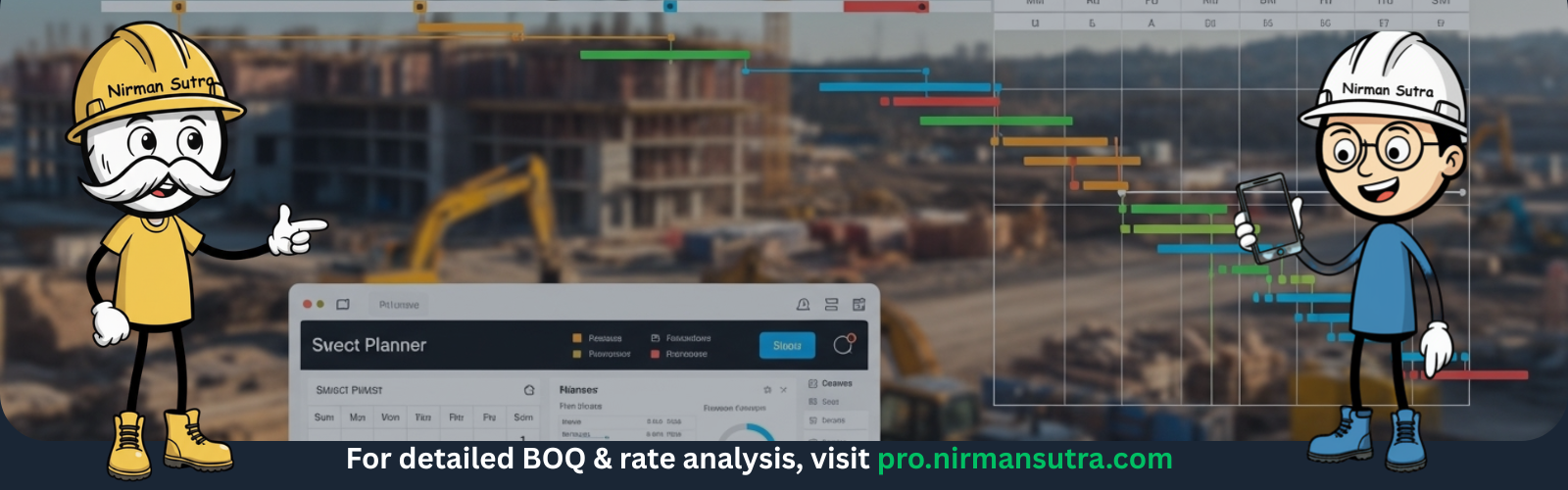 Project management timeline and labor scheduling for a building site