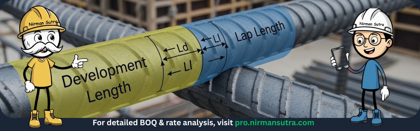 Overlapping rebar splicing (lapping) in a structural concrete column