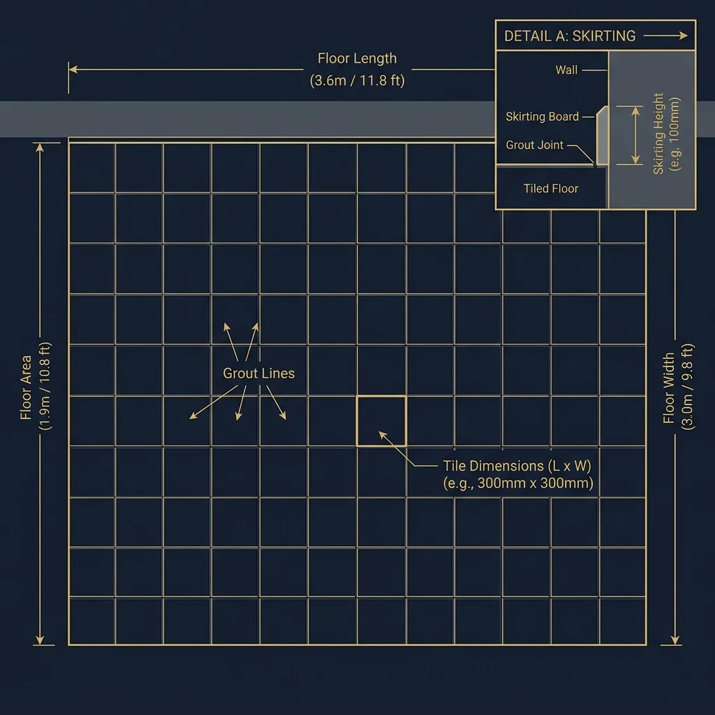 Floor & Wall Tiling Grid Diagram